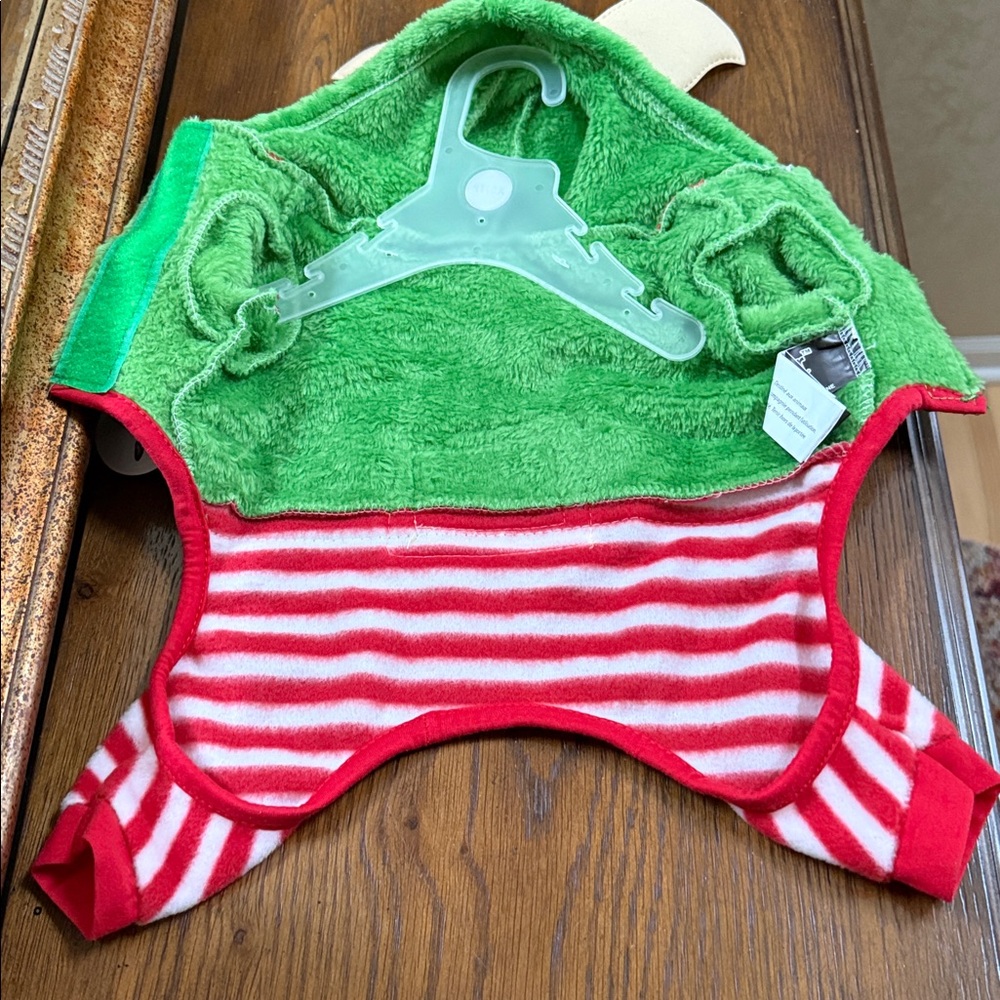 LuvGear Green Elf Dog Costume-Pajamas. Size XS. Velcro closure. Red/green/black. - Picture 8 of 14